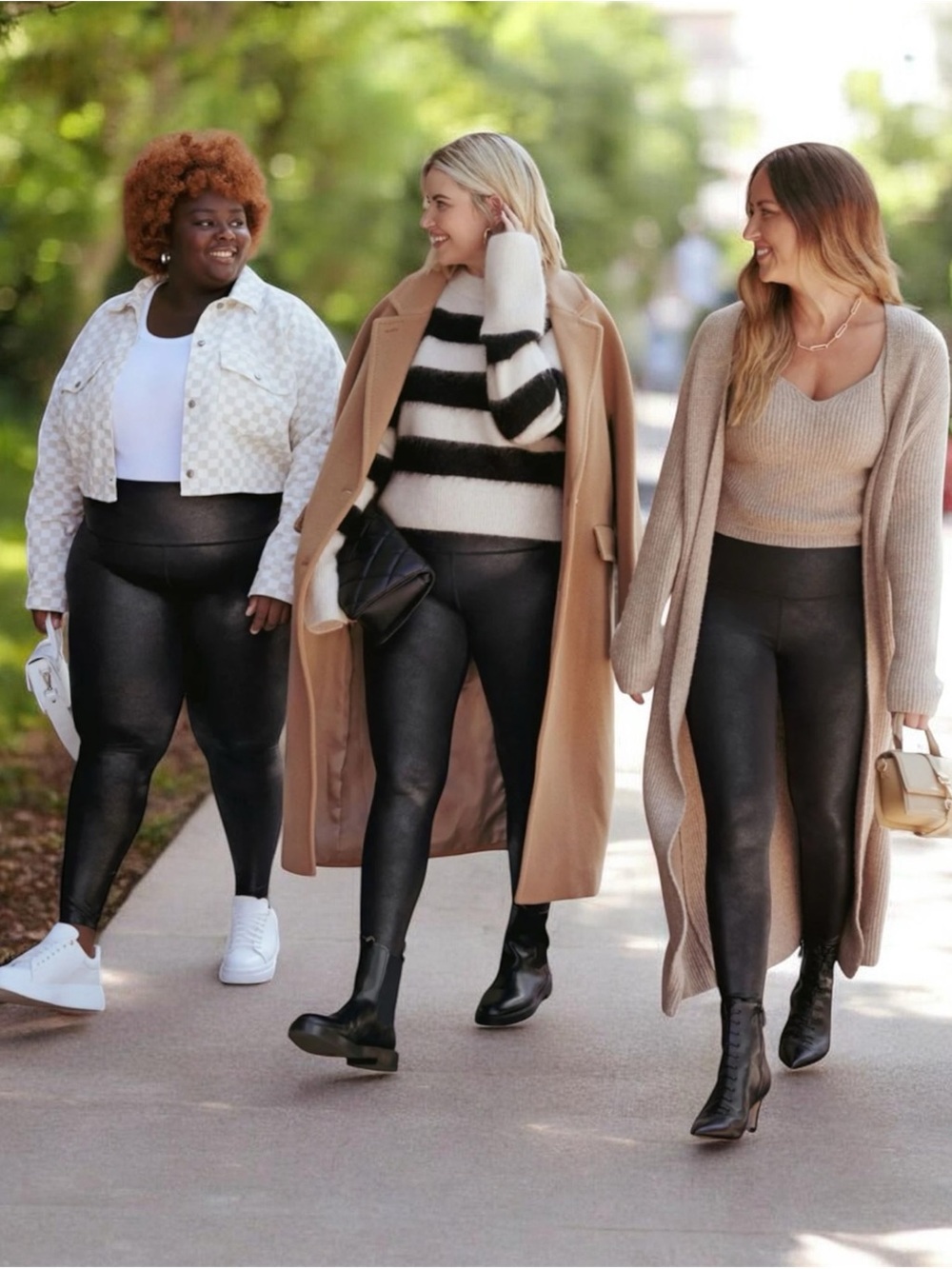 knix Black High-Waist Faux Leather Leggings